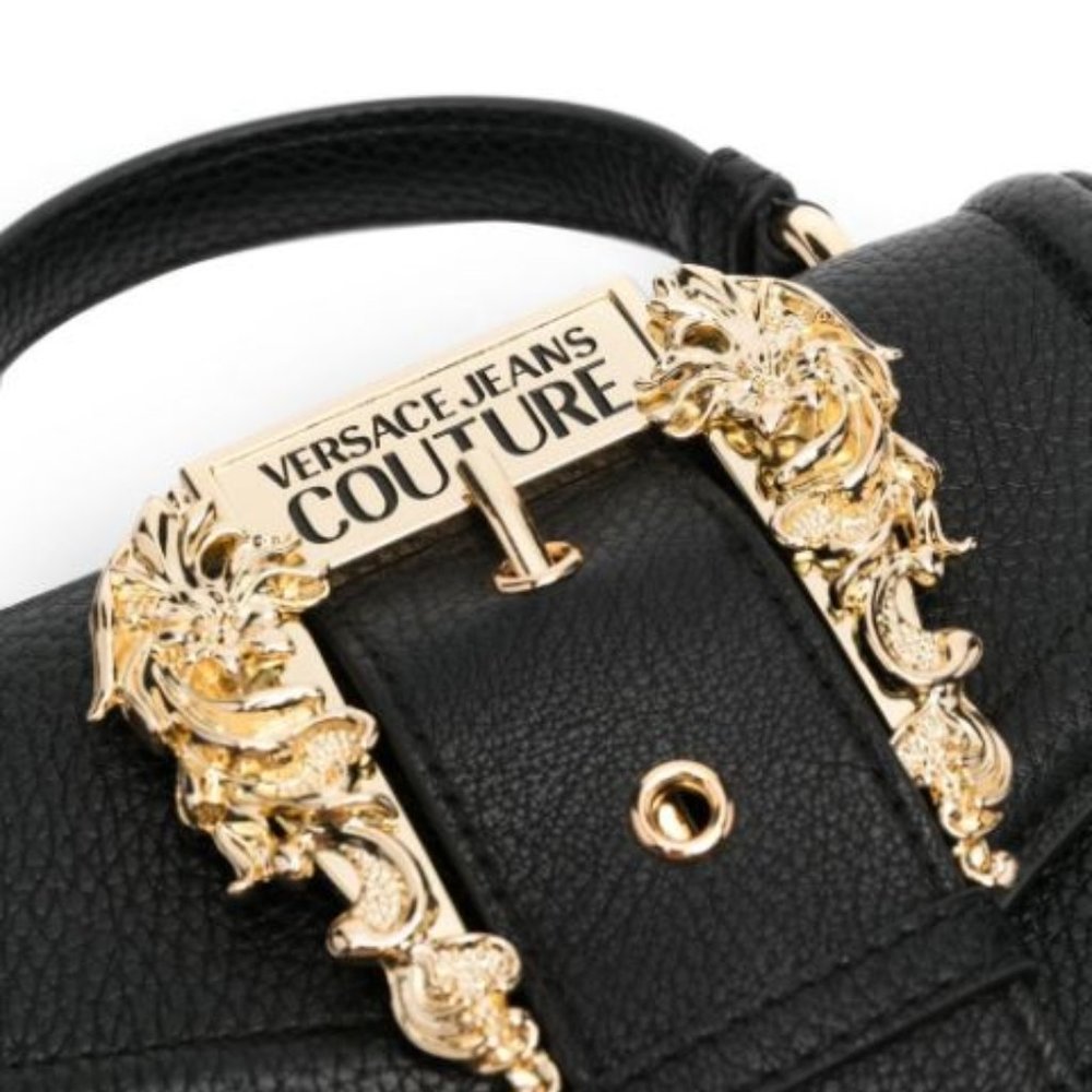 Versace Jeans Couture Black Round Buckle Bag